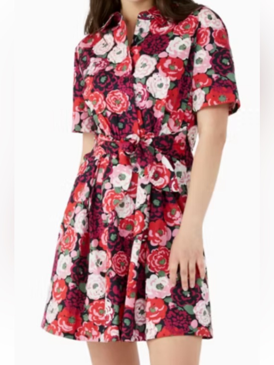 kate spade Dresses & Skirts - kate spade Rosette Blooms Tie Waist Shirtdress size M